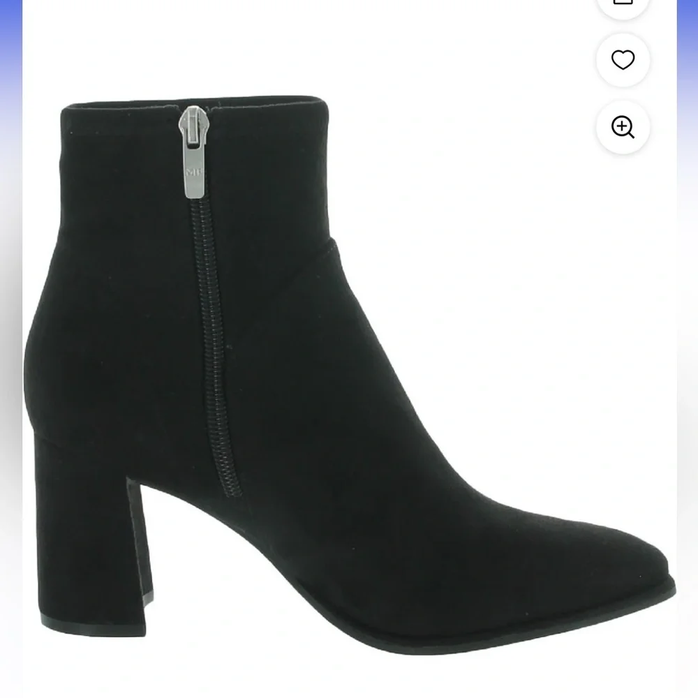 Marc Fisher Women's Black Pointy Toe Ankle Booties Black Multi Fabric 10